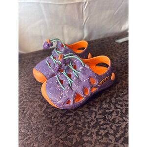 Keen Stingray Purple Orange Splatter Water Sandals Kids Size 4 1024655